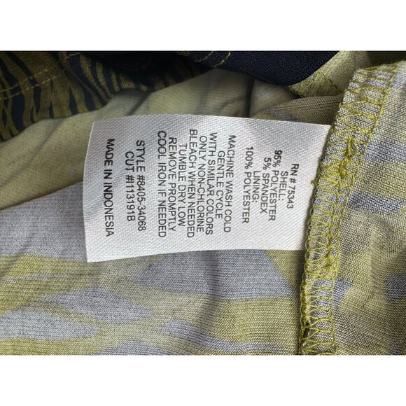 Womens Yellow & Black Palm Print Dress Valerie Bertinelli Size 8 NWT Polyester/S - Picture 6 of 13